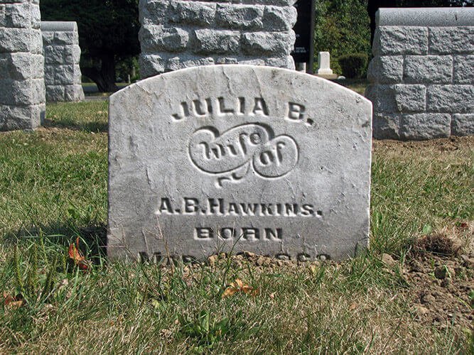 Julia Hawkins headstone