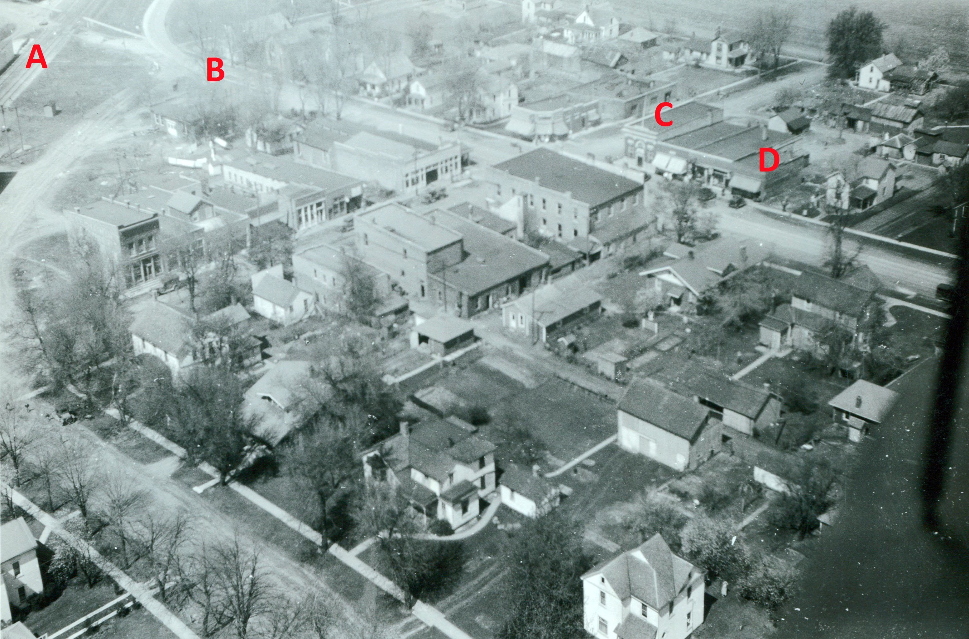 Aerial view of Carlock, 1930.