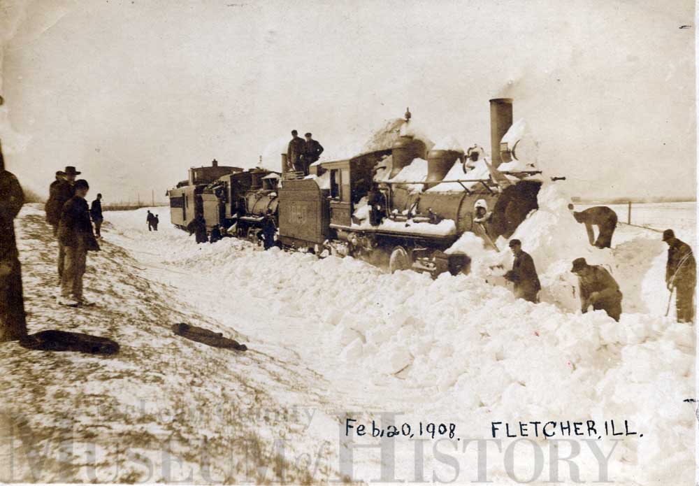 Train buried in snow, 1908