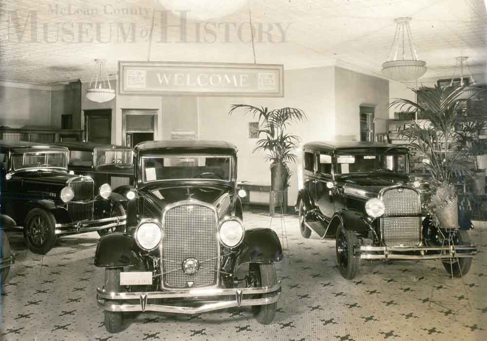 Old car show room, 1929.