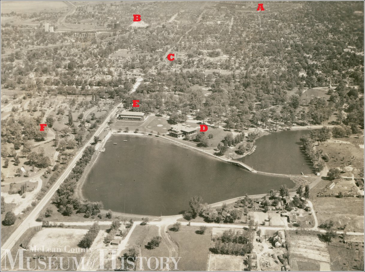 Aerial view of Miller Park, undated.