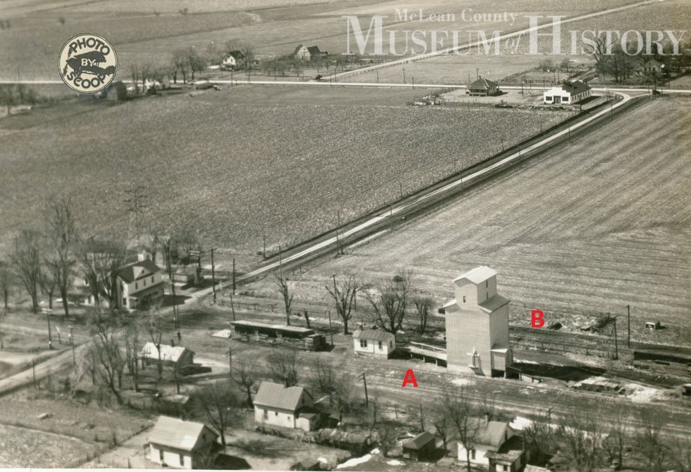 Aerial view of Randolph railway, 1938.