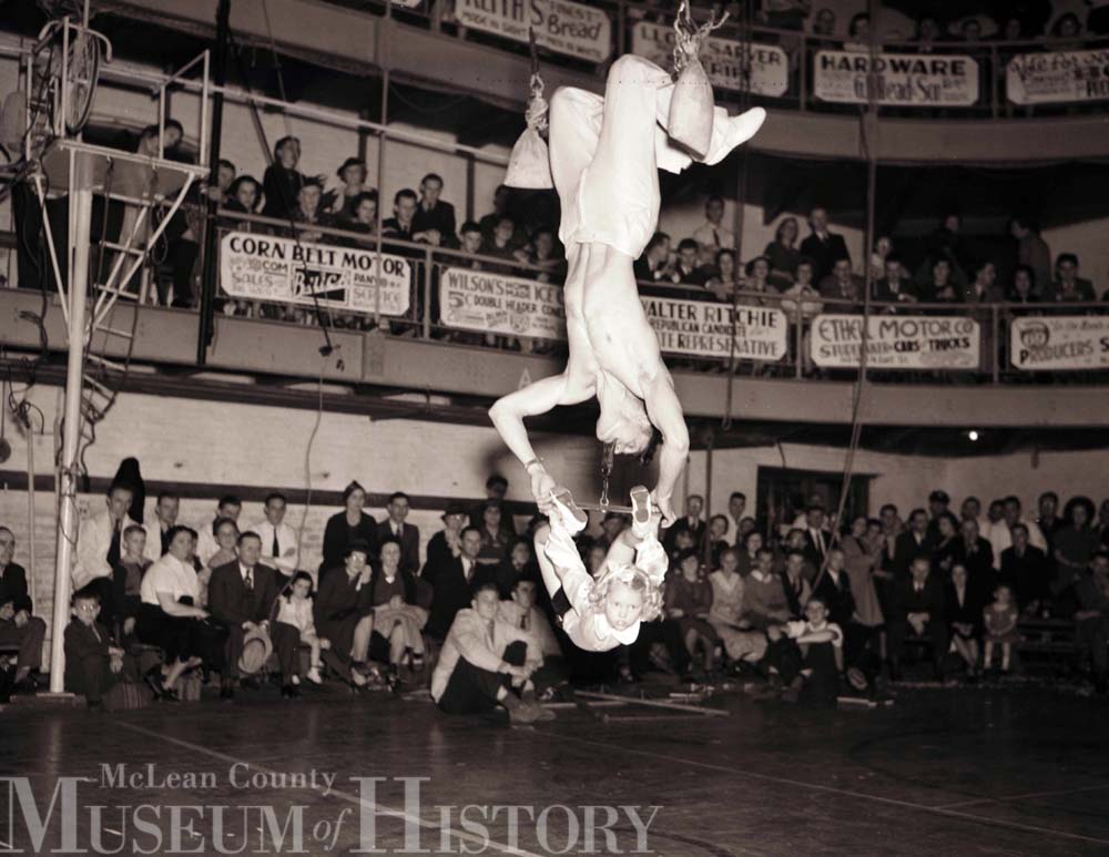 YMCA Circus trapeze act, 1938.